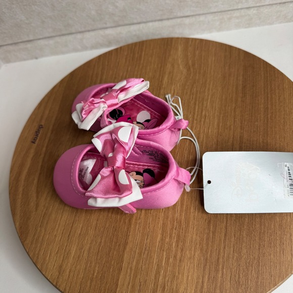 Disney Baby Minnie Mouse Pink Bow Shoes Girl's Size 6-12 Months NWT - Picture 5 of 7